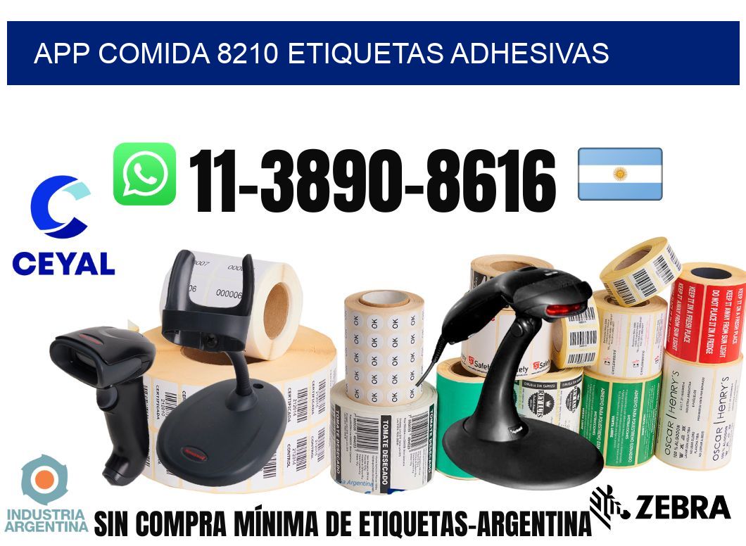 App comida 8210 etiquetas adhesivas