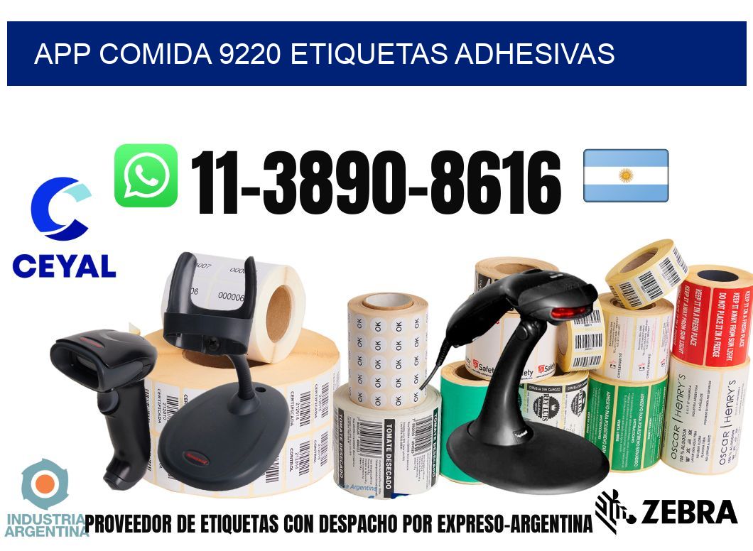 App comida 9220 etiquetas adhesivas