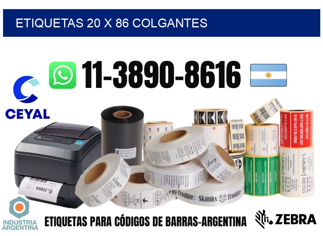 etiquetas 20 x 86 colgantes