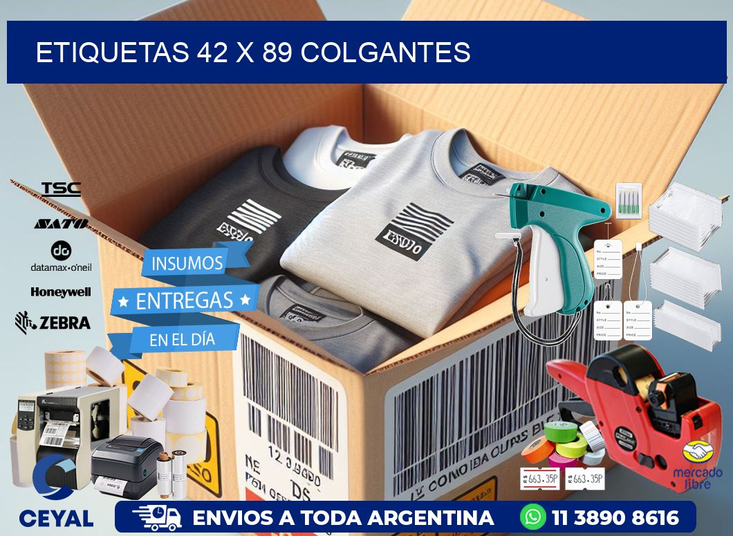 etiquetas 42 x 89 colgantes