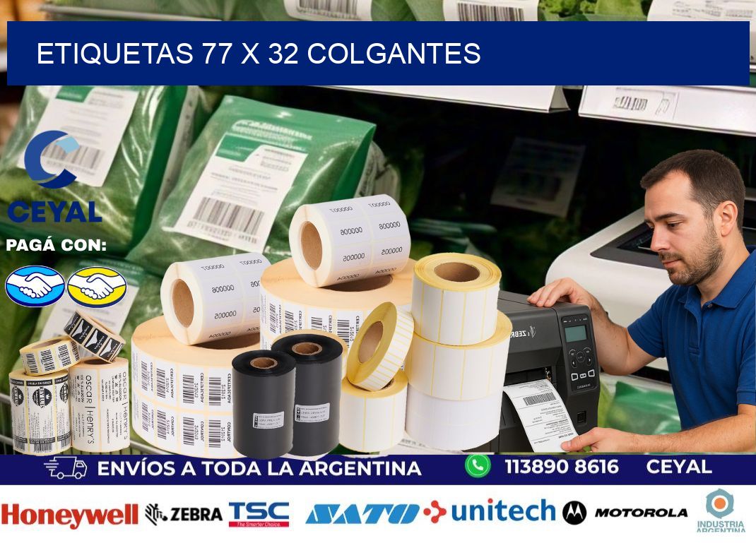 etiquetas 77 x 32 colgantes