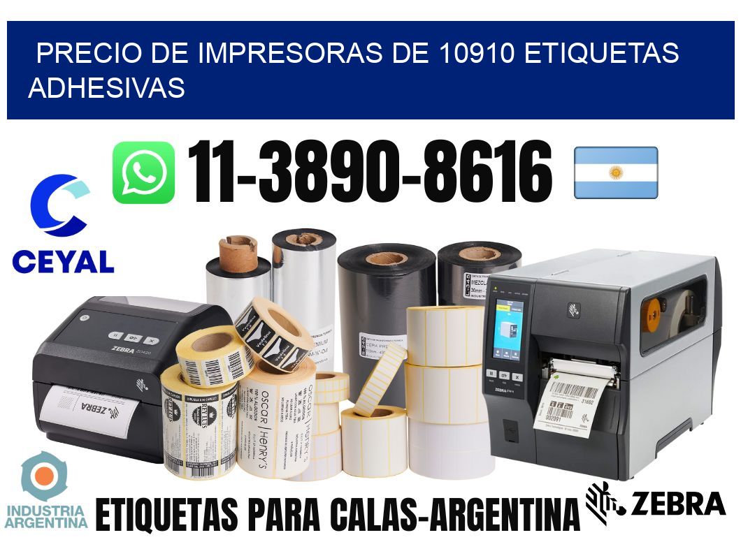 precio de impresoras de 10910 etiquetas adhesivas