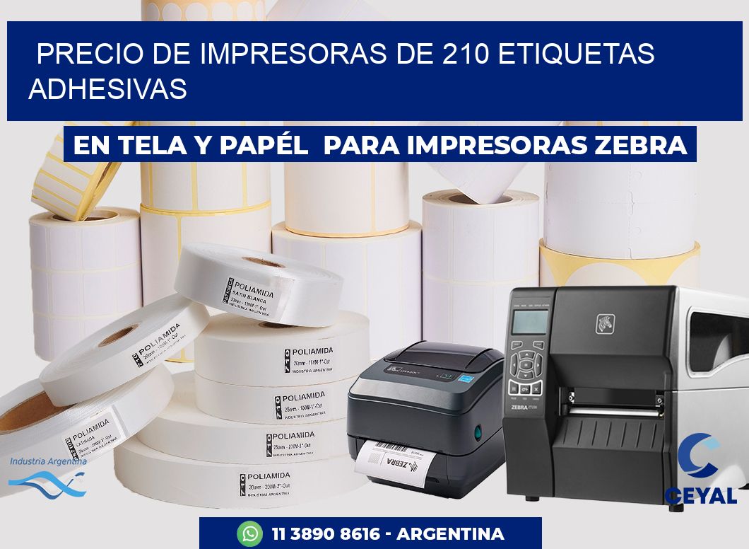 precio de impresoras de 210 etiquetas adhesivas