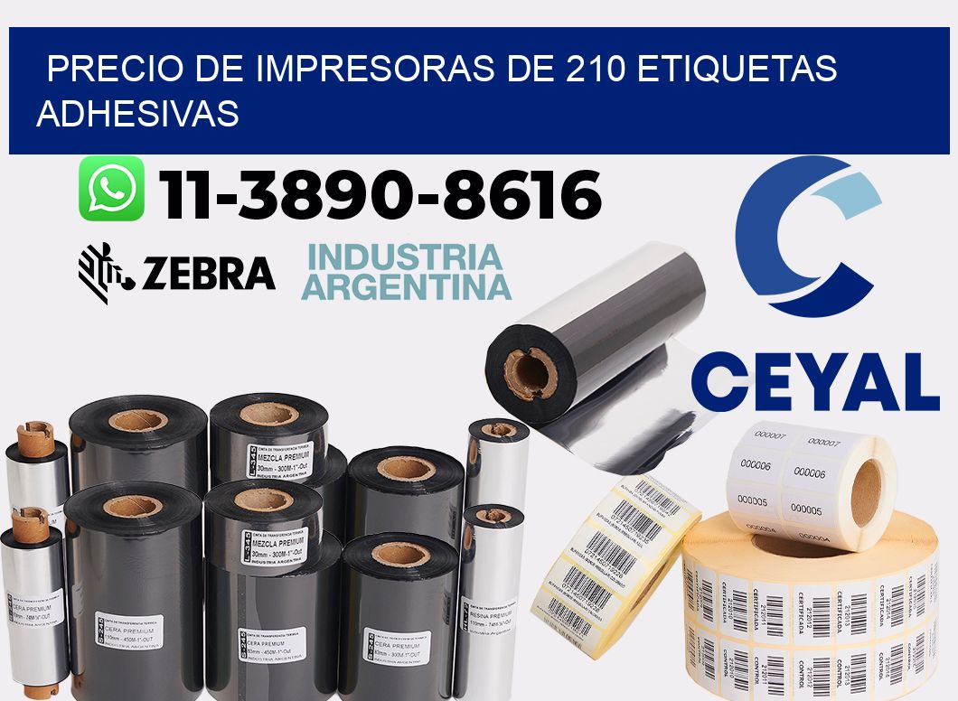 precio de impresoras de 210 etiquetas adhesivas