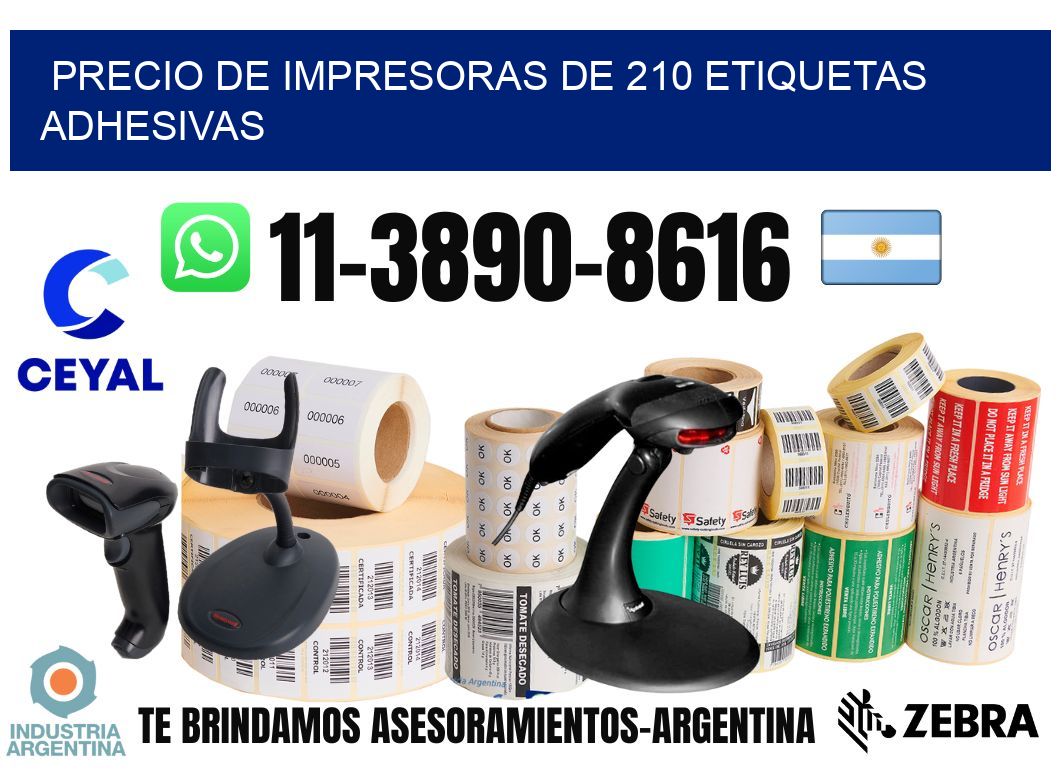 precio de impresoras de 210 etiquetas adhesivas