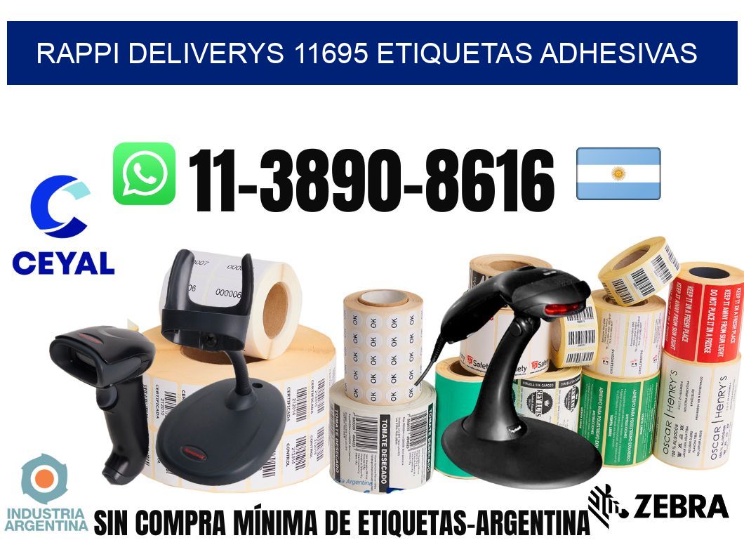 rappi deliverys 11695 etiquetas adhesivas