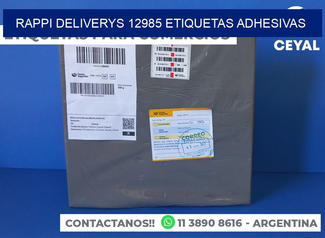 rappi deliverys 12985 etiquetas adhesivas