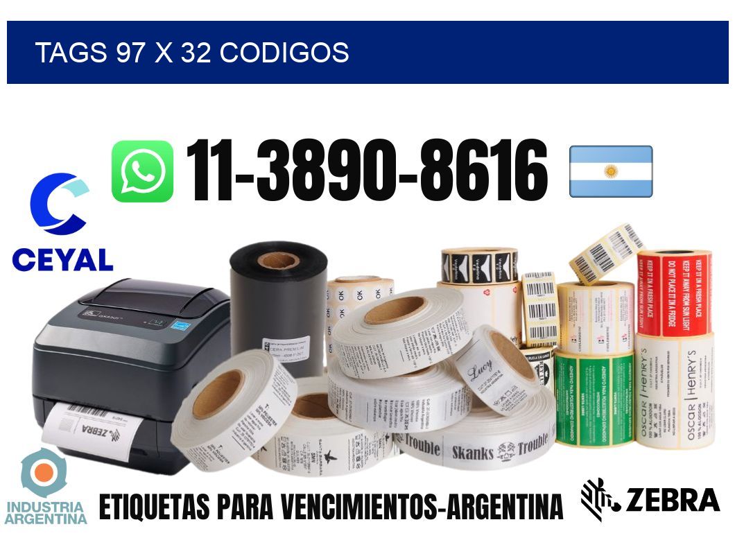 tags 97 x 32 codigos