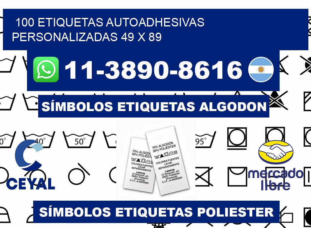 100 Etiquetas autoadhesivas personalizadas 49 x 89