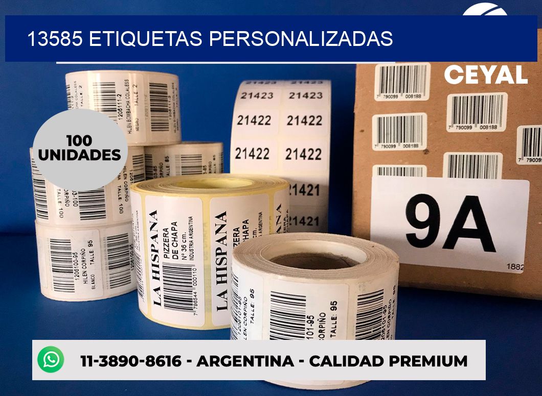 13585 etiquetas personalizadas