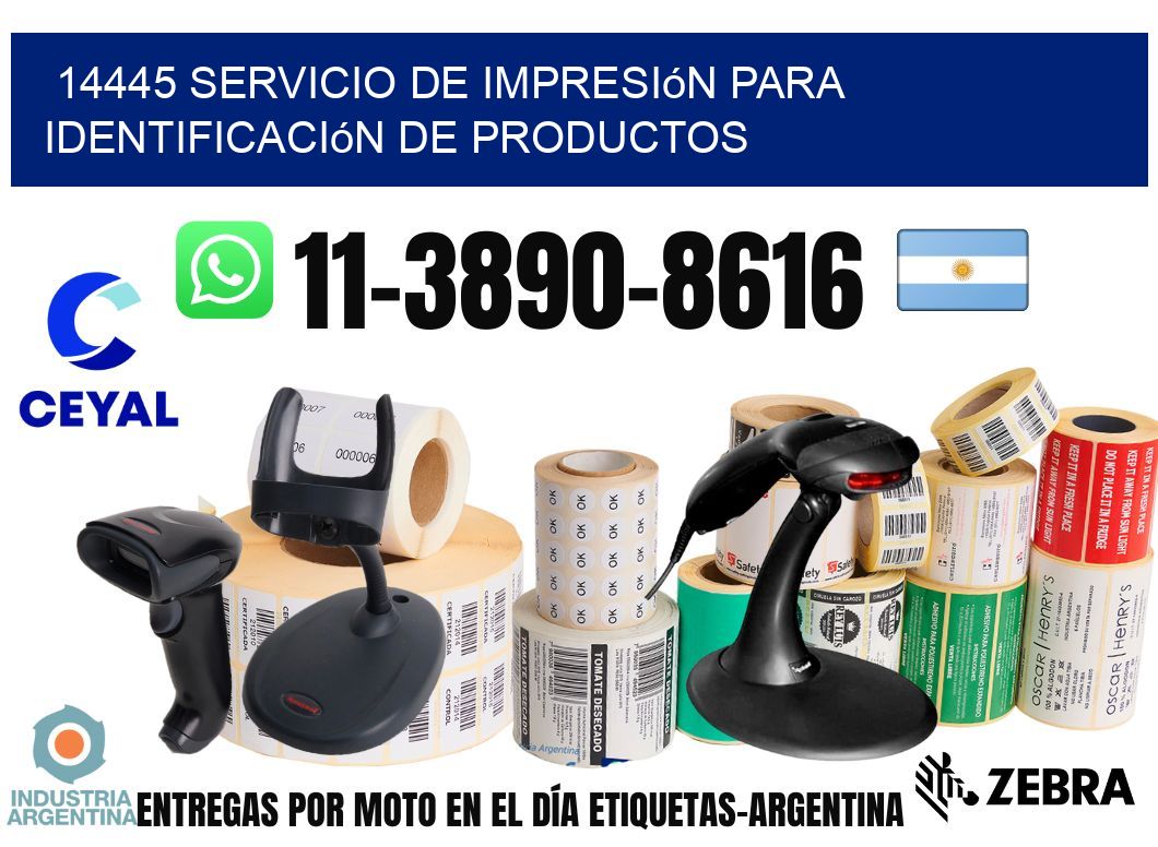 14445 Servicio de impresión para identificación de productos