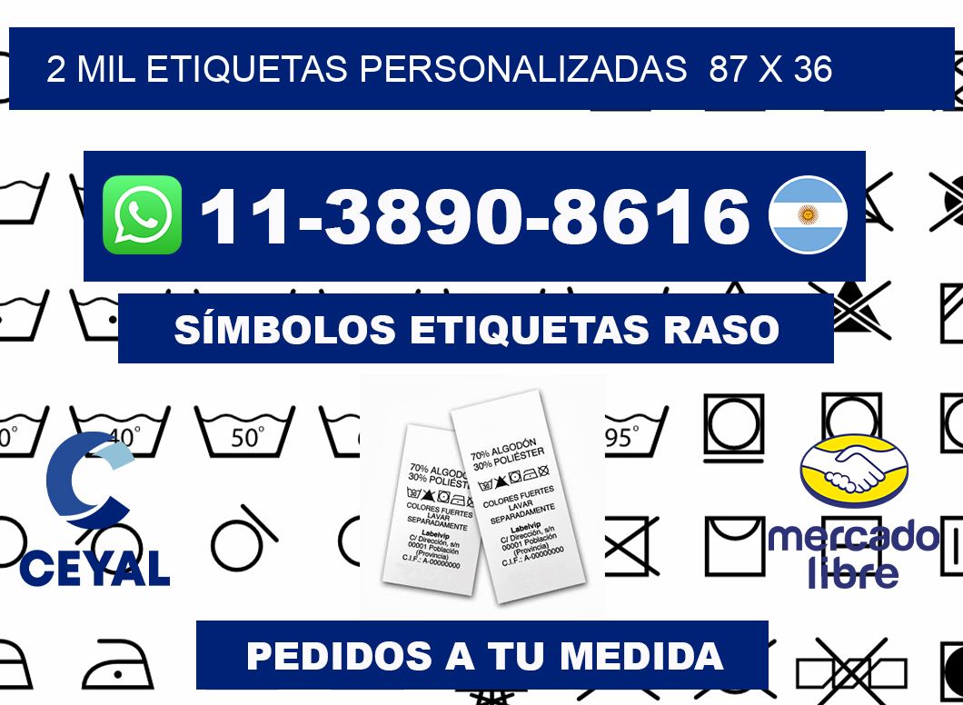 2 mil etiquetas personalizadas  87 x 36