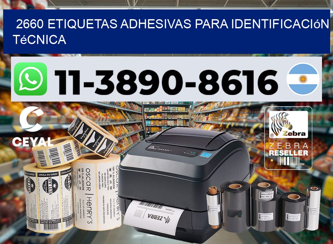 2660 Etiquetas adhesivas para identificación técnica