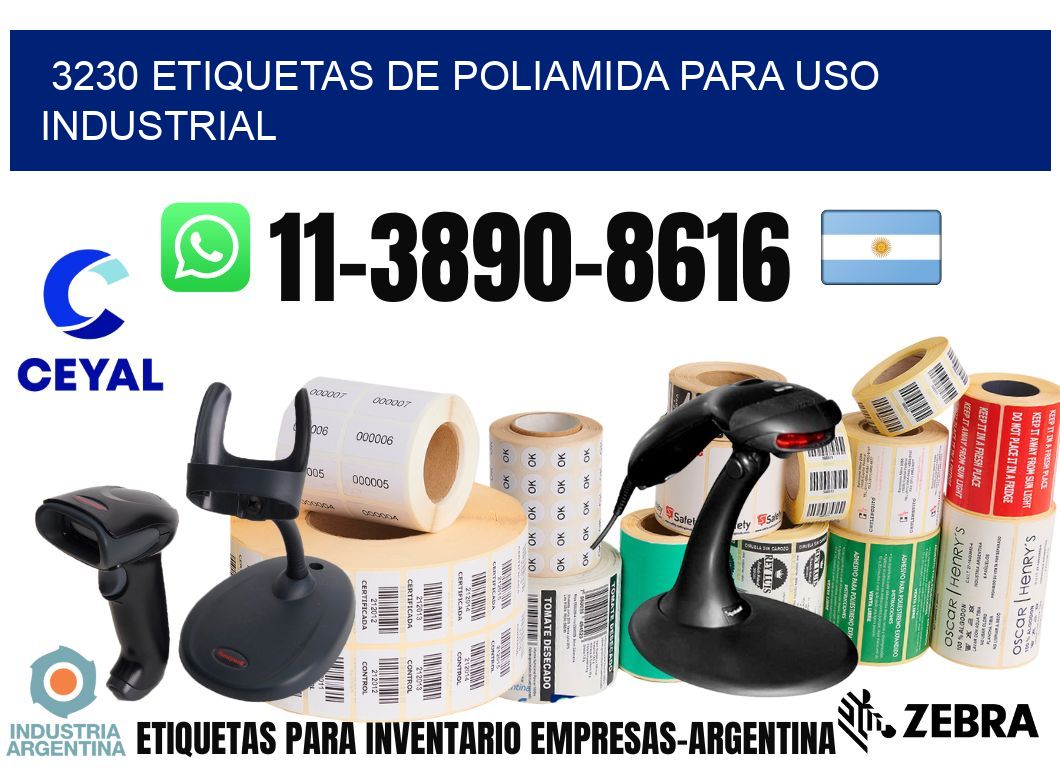 3230 Etiquetas de poliamida para uso industrial