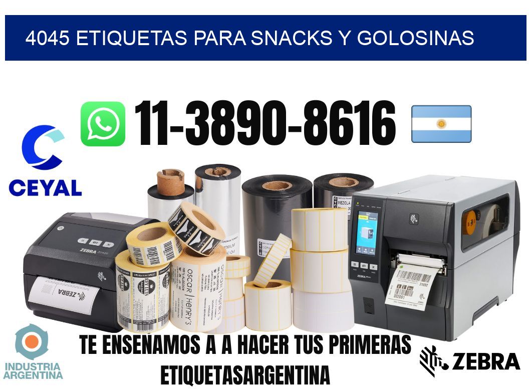 4045 Etiquetas para snacks y golosinas