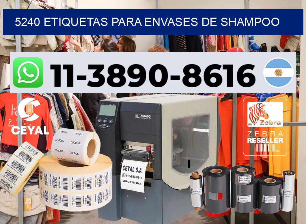 5240 Etiquetas para envases de shampoo