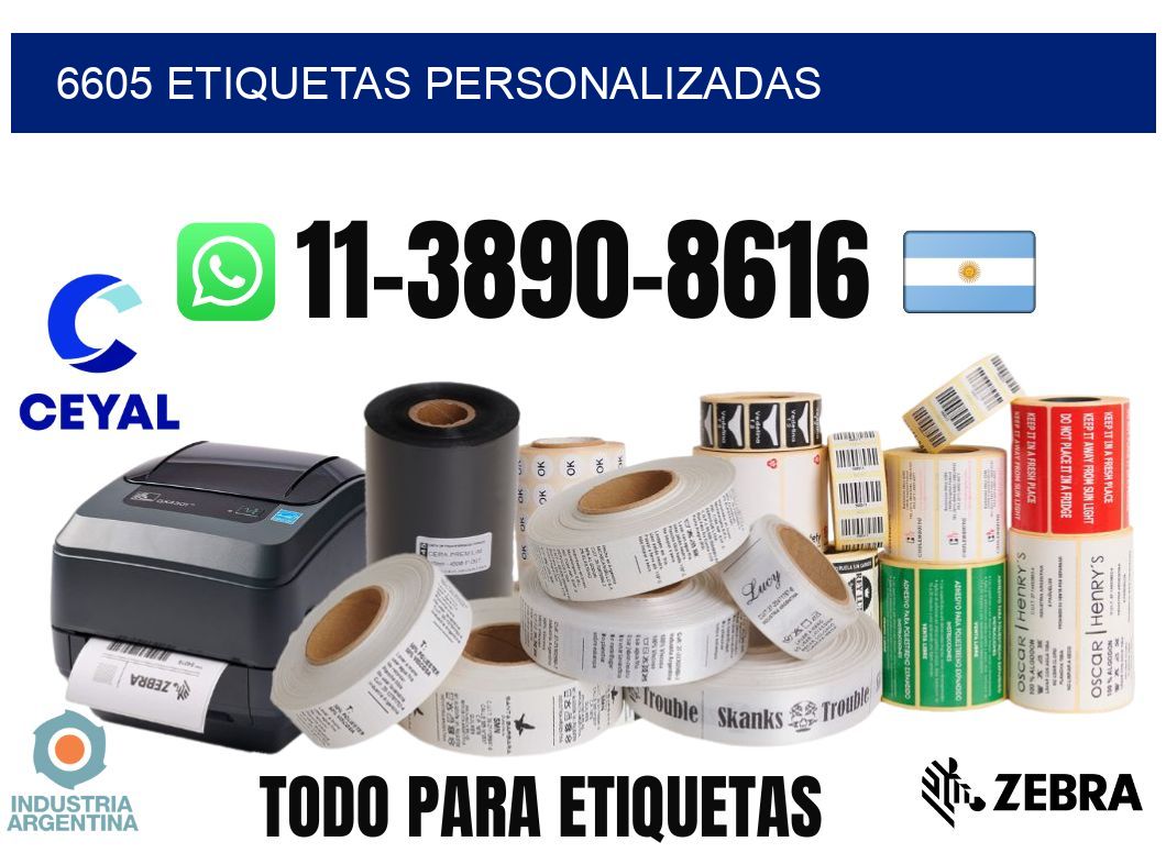 6605 etiquetas personalizadas