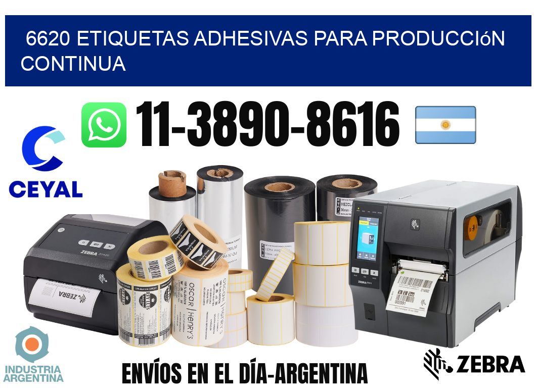 6620 Etiquetas adhesivas para producción continua