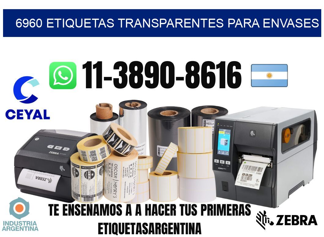 6960 Etiquetas transparentes para envases