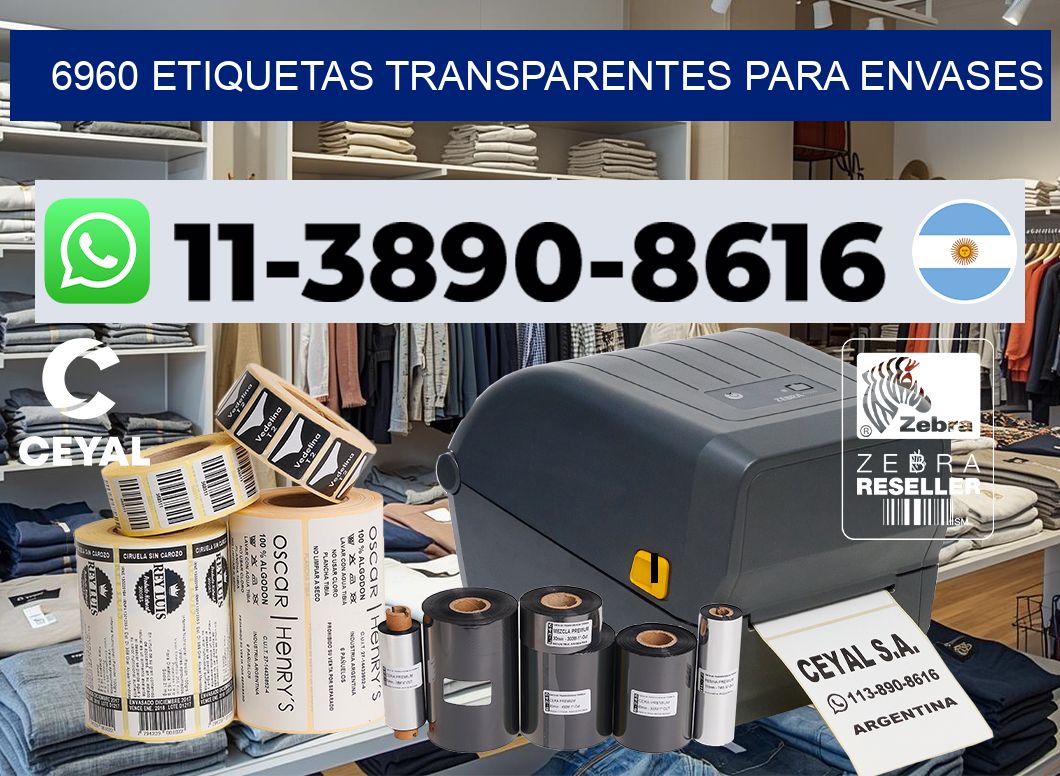 6960 Etiquetas transparentes para envases