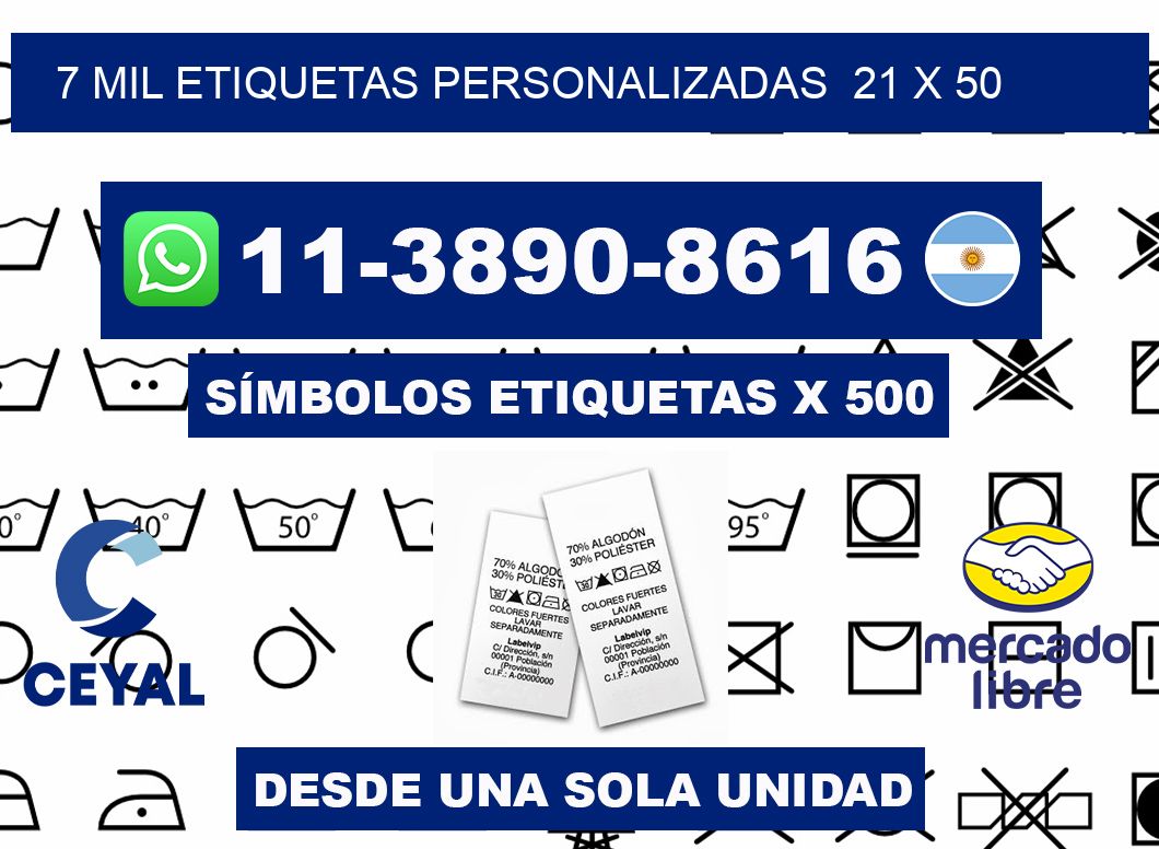 7 mil etiquetas personalizadas  21 x 50