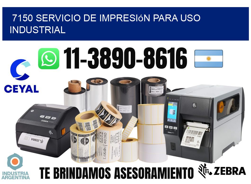 7150 Servicio de impresión para uso industrial