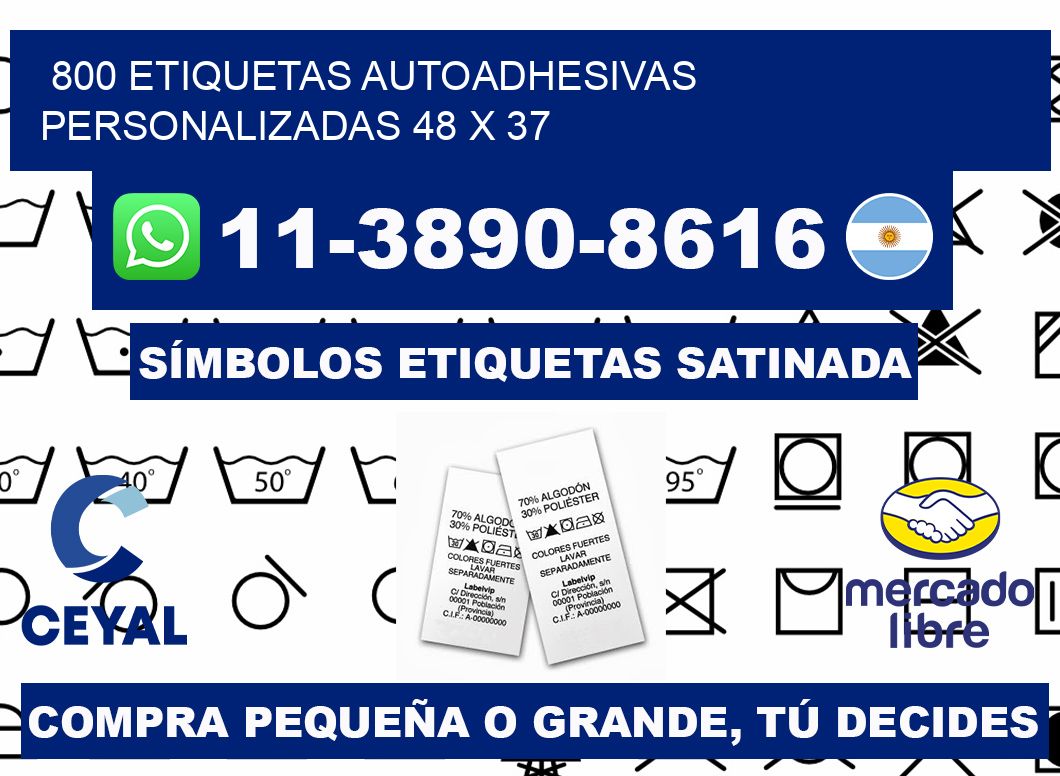 800 Etiquetas autoadhesivas personalizadas 48 x 37