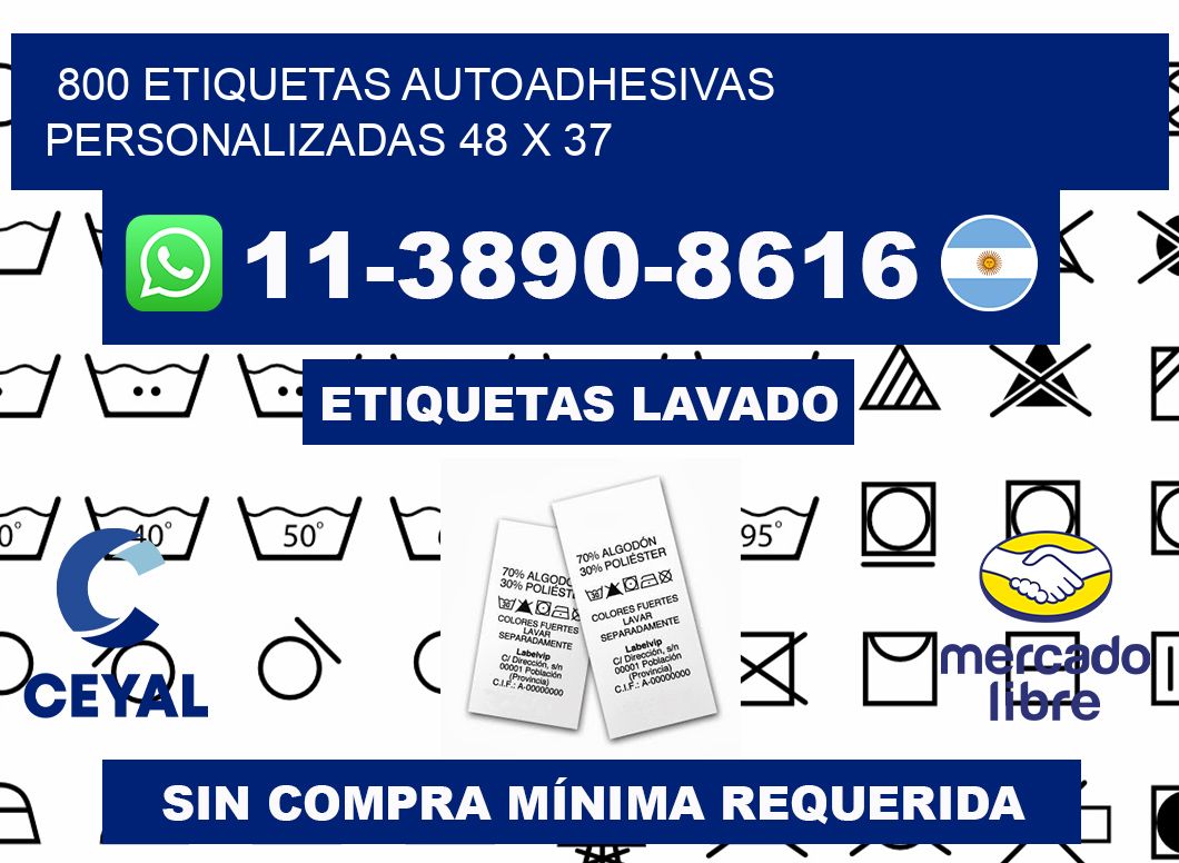 800 Etiquetas autoadhesivas personalizadas 48 x 37