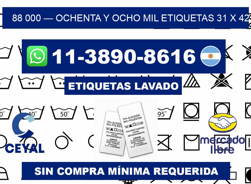 88 000 — ochenta y ocho mil etiquetas 31 x 42