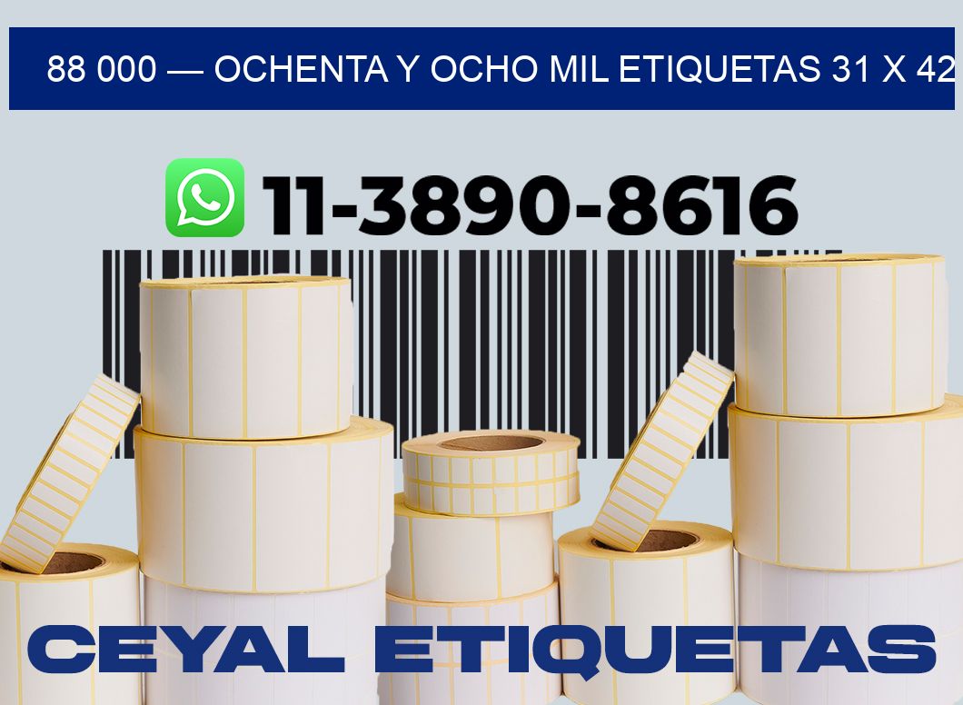 88 000 — ochenta y ocho mil etiquetas 31 x 42