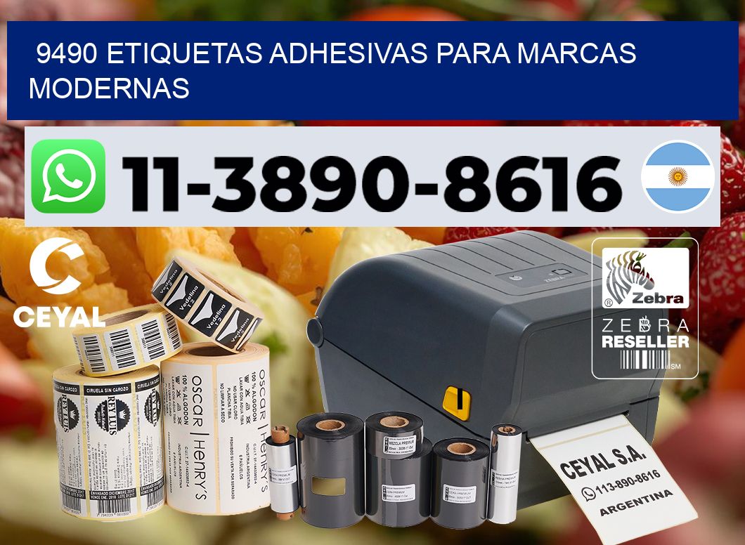 9490 Etiquetas adhesivas para marcas modernas