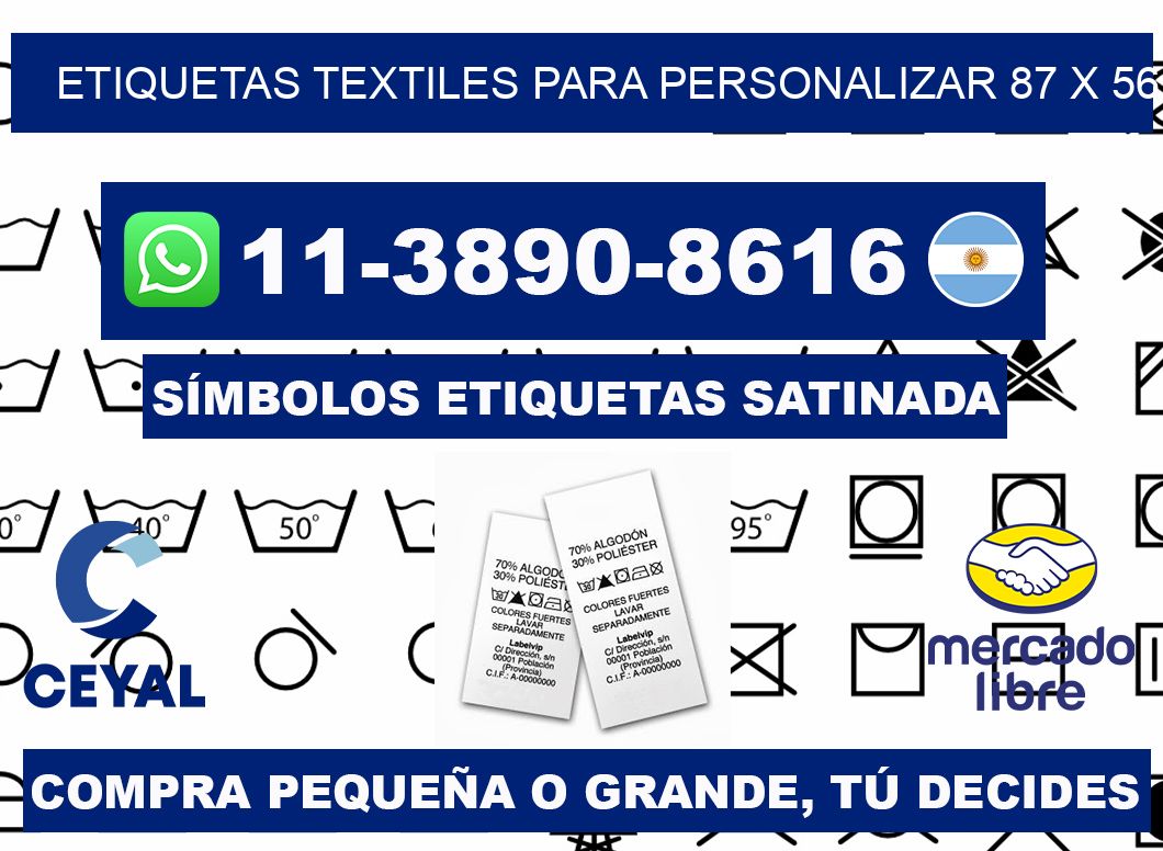 ETIQUETAS TEXTILES PARA PERSONALIZAR 87 x 56
