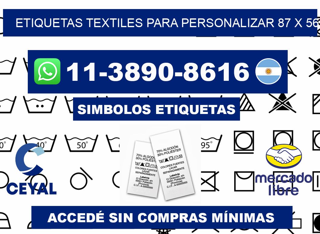 ETIQUETAS TEXTILES PARA PERSONALIZAR 87 x 56