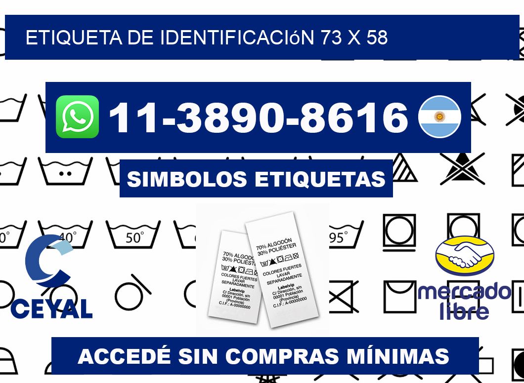 Etiqueta de identificación 73 x 58