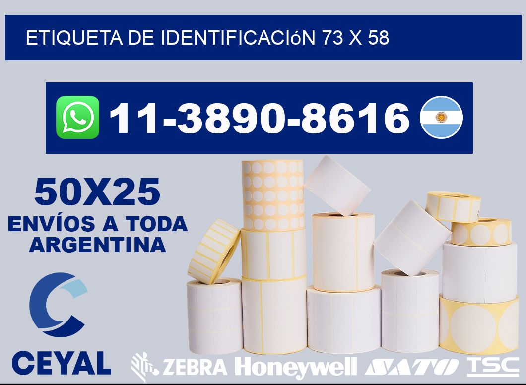 Etiqueta de identificación 73 x 58
