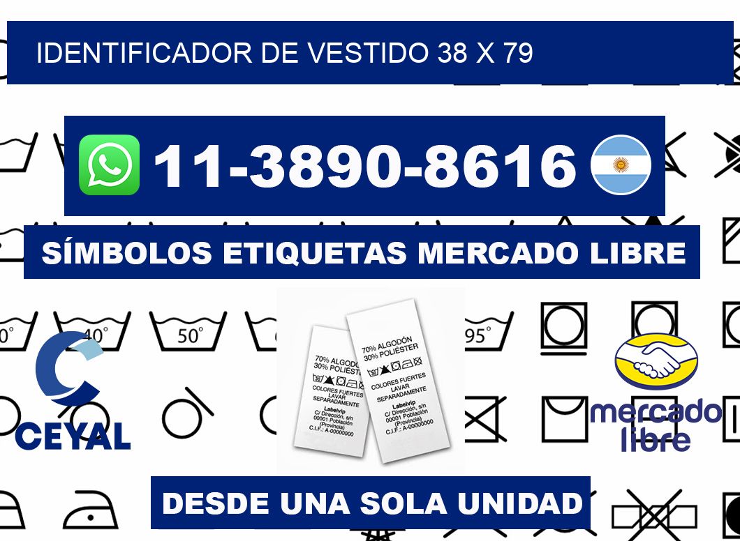 Identificador de vestido 38 x 79