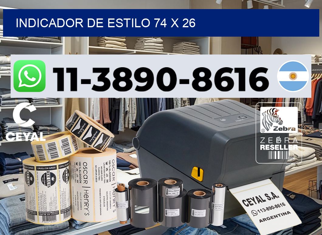 Indicador de estilo 74 x 26