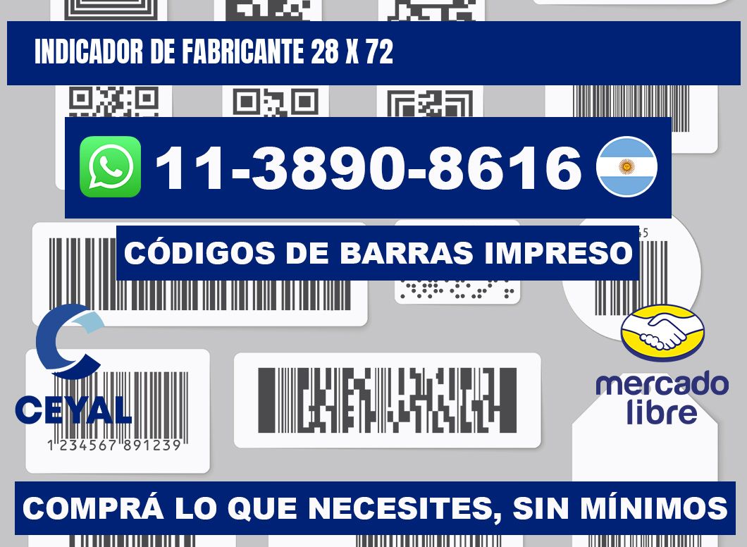 Indicador de fabricante 28 x 72