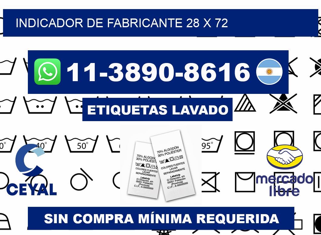 Indicador de fabricante 28 x 72