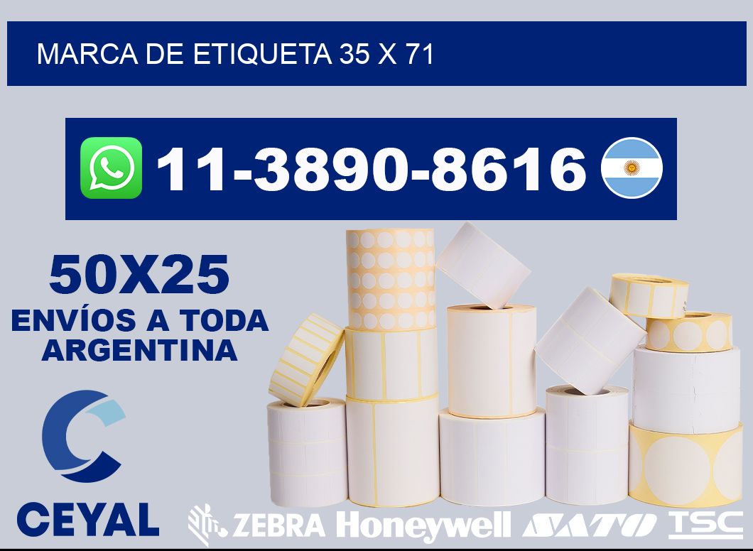 Marca de etiqueta 35 x 71