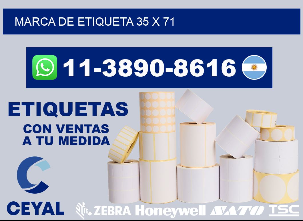 Marca de etiqueta 35 x 71