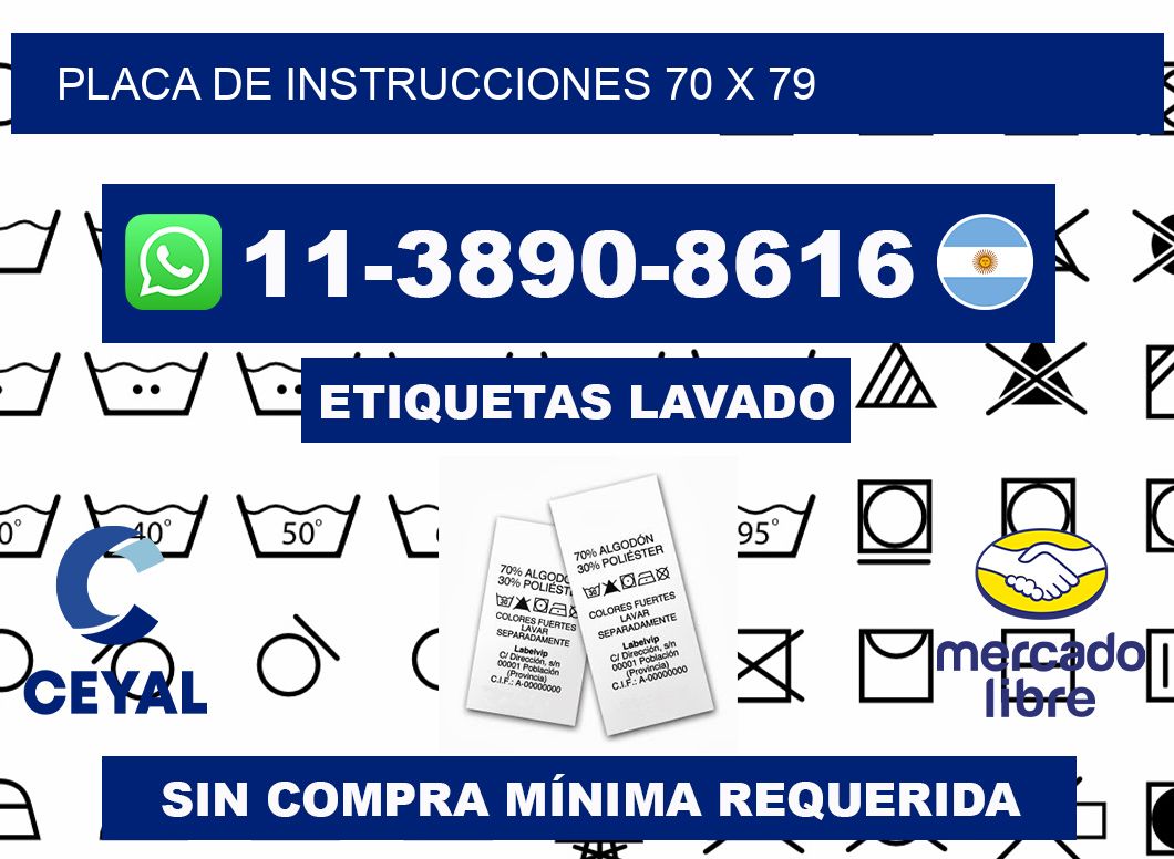Placa de instrucciones 70 x 79