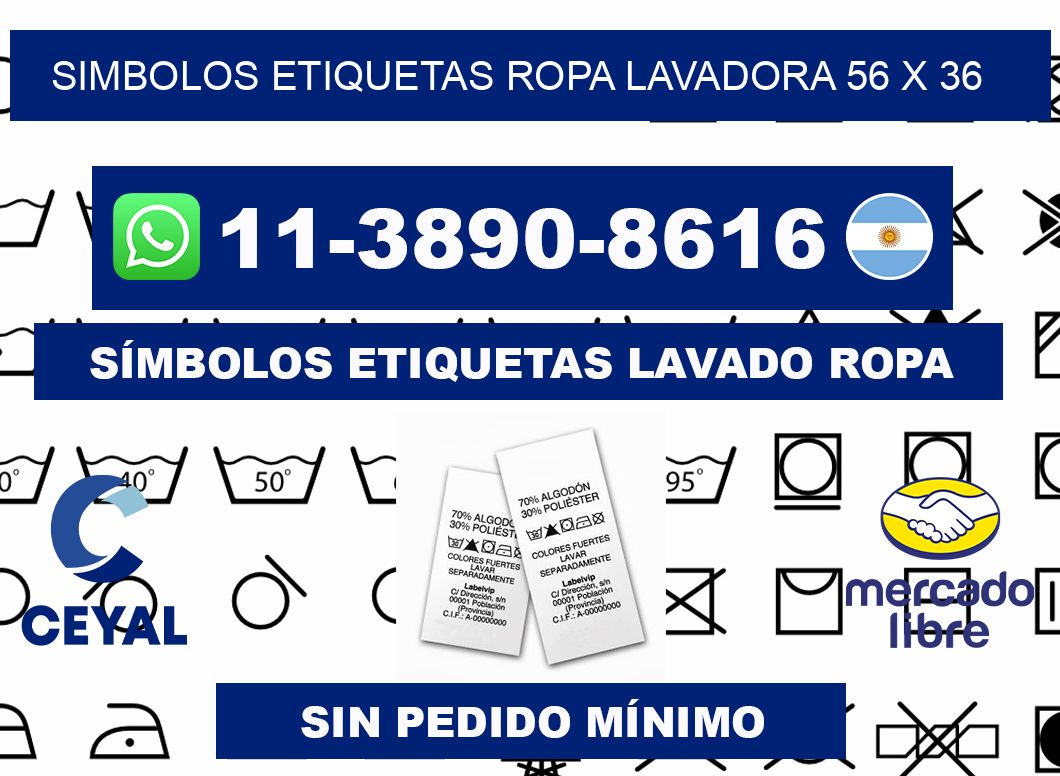 SIMBOLOS ETIQUETAS ROPA LAVADORA 56 x 36