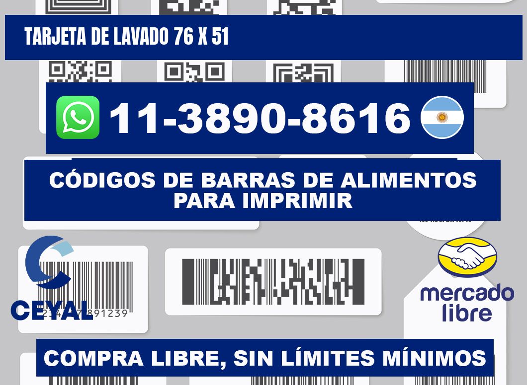 Tarjeta de lavado 76 x 51