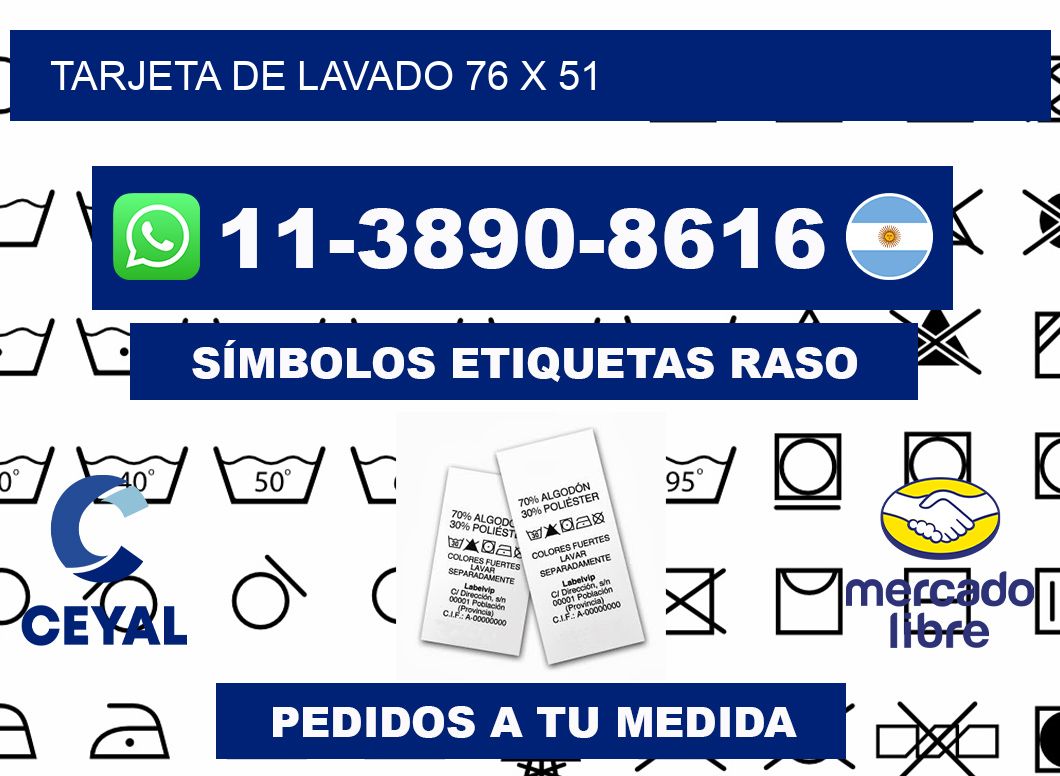 Tarjeta de lavado 76 x 51
