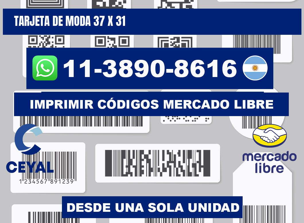 Tarjeta de moda 37 x 31