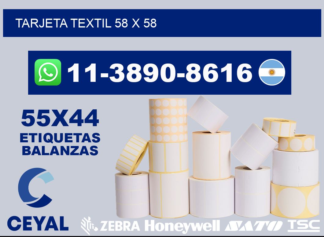 Tarjeta textil 58 x 58