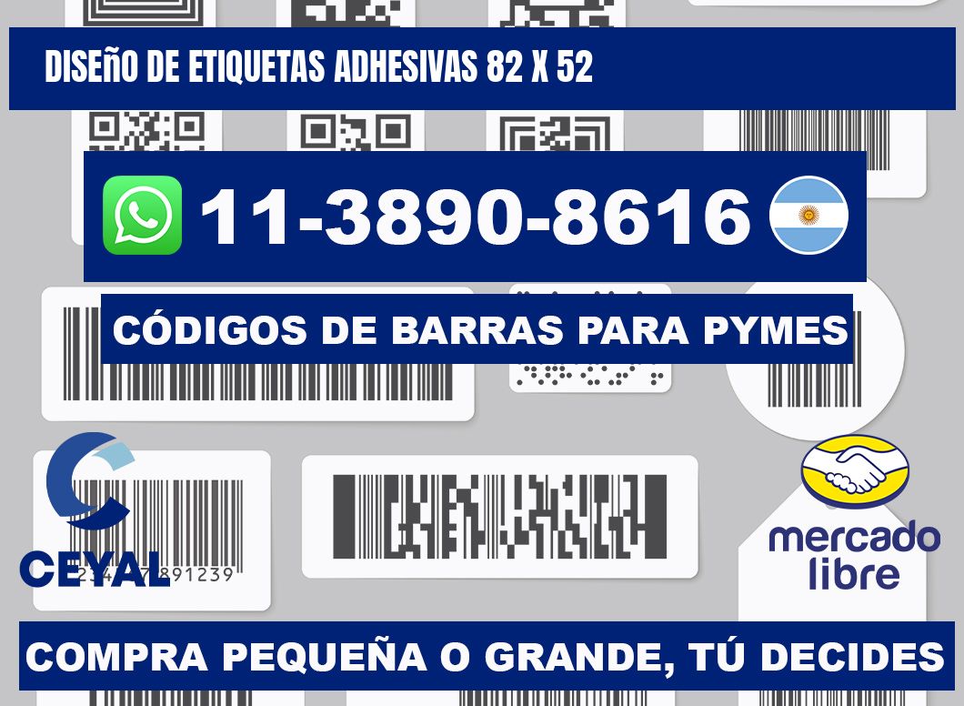 diseño de etiquetas adhesivas 82 x 52