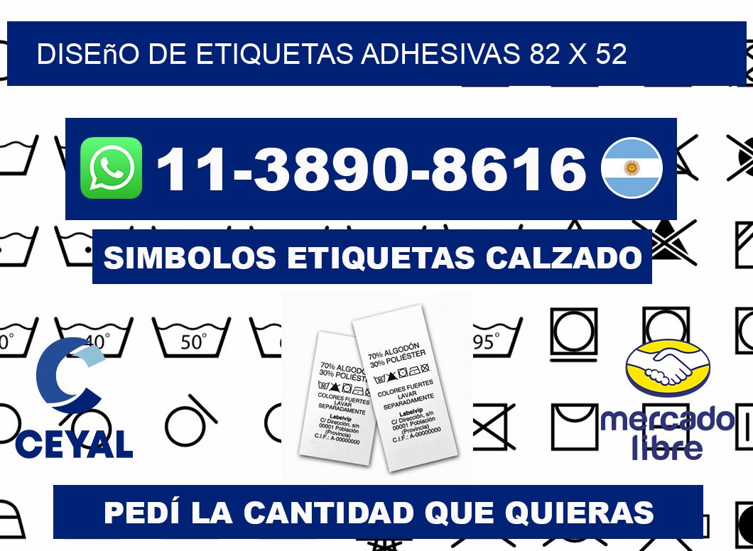 diseño de etiquetas adhesivas 82 x 52