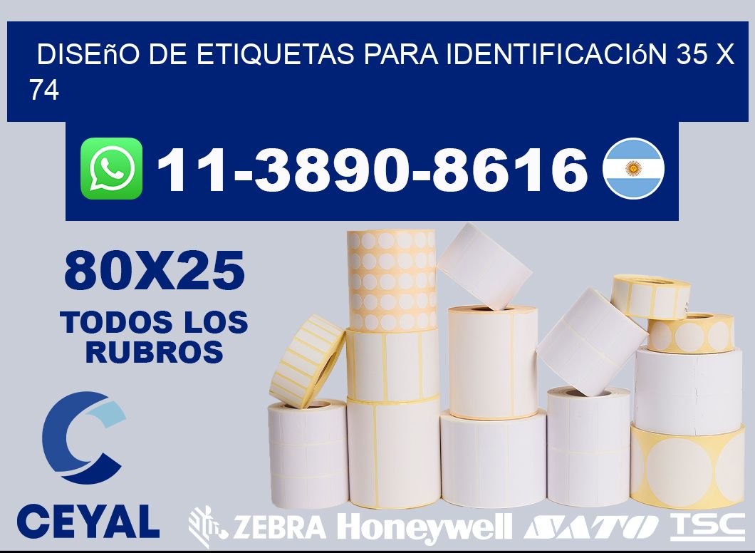 diseño de etiquetas para identificación 35 x 74